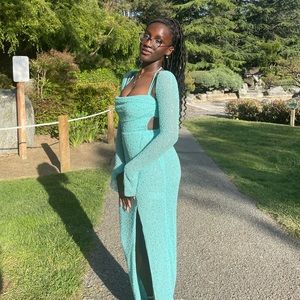 Aqua-colored Champel dress from OhPolly; worn once; ask questions